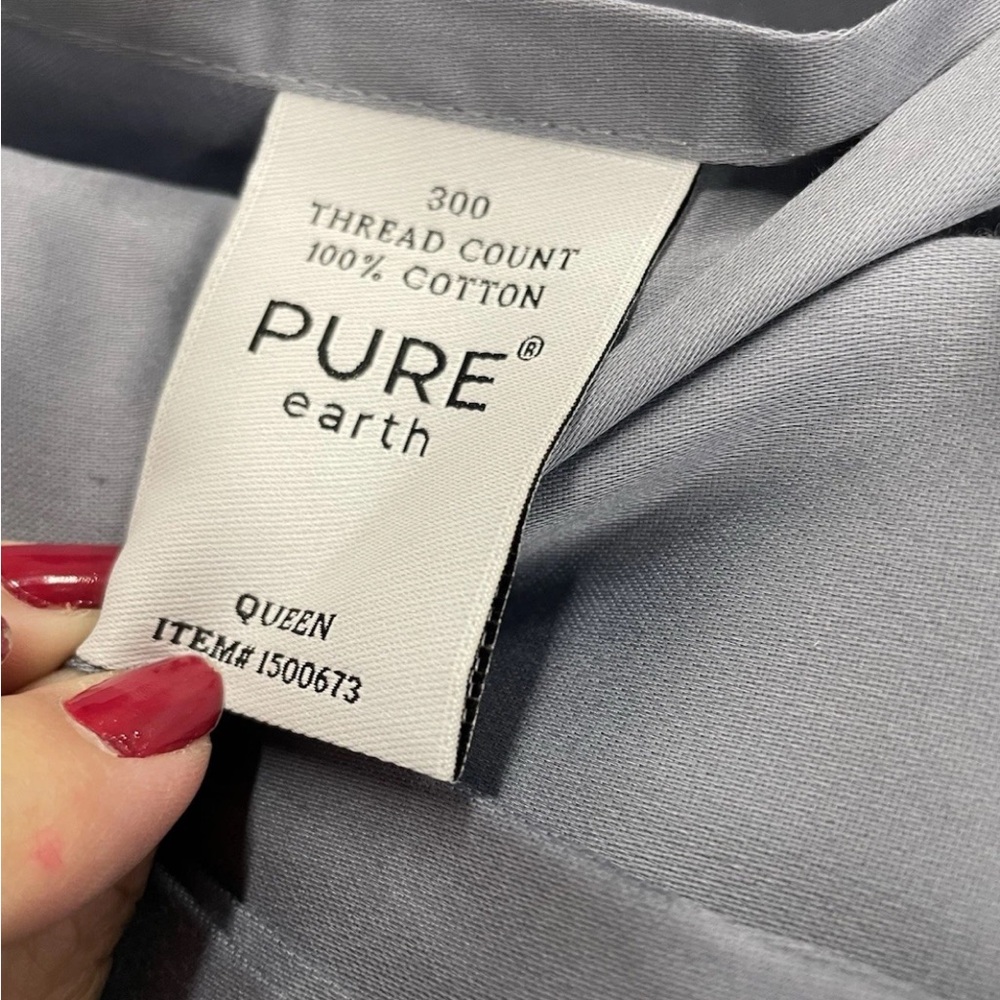New Pure Earth Organic 300 Thread Count 2 piece Sheet Set - Picture 2 of 2